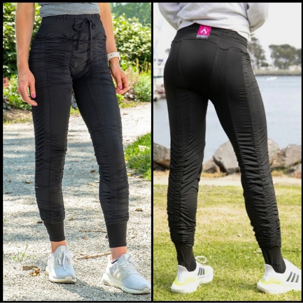 Agogie +40 Resistance Band Training Pants Women's Large Black Leggings
